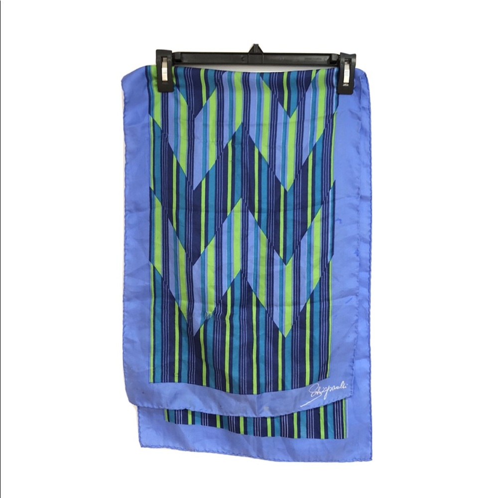Schiaparelli Silk Striped Multicolor Scarf